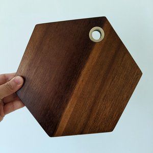 CRATE & BARREL Hexagon Shape Wood Trivet